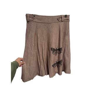Stella Neptune Moth Printed Wool Skirt Unique Artsy Teacher Nature Size Medium